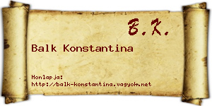 Balk Konstantina névjegykártya
